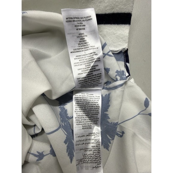 Ted Baker Miha Bluebell Floral Ribbed Trim Top. White. Sleeveless. Sz 2 - Picture 10 of 14